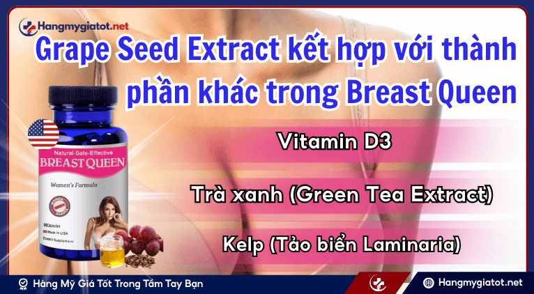 Grape Seed Extract kết hợp với thành phần khác trong Breast Queen
