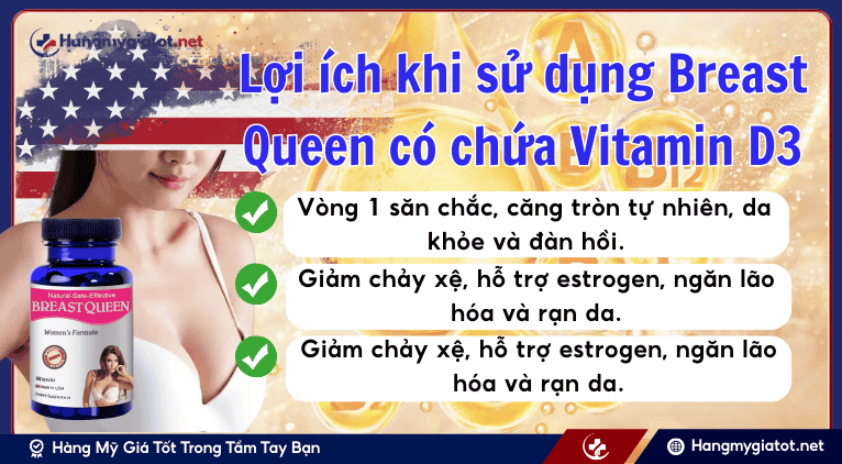 Lợi ích khi sử dụng Breast Queen có chứa Vitamin D3