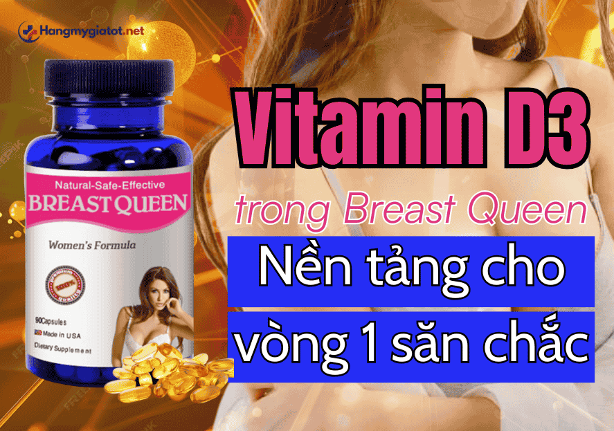 Vitamin D3 trong Breast Queen Nền tảng cho vòng 1 săn chắc